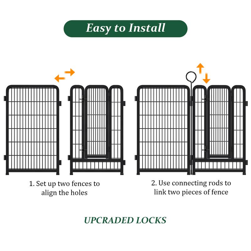 Grovebloom 40-inch 16-Panel Dog Playpen Heavy-Duty Metal Pet Fence for RV Camping Yard Garden Secure Exercise Space Large Polygon Enclosure Easy Assembly