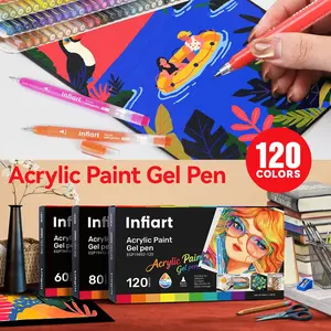 Infiart Painting Gel Pen Set, 60/80/120 Colors High-Quality Sketch Pens, 1.0mm Tip, Full Color Large Capacity Ink, Art Supplies, Art Marker Pens
