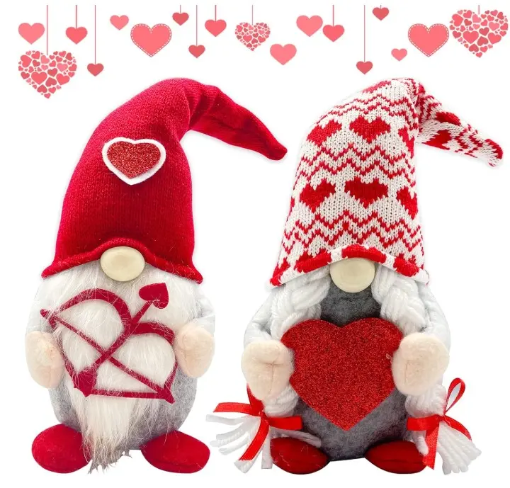 Valentines Day Decor - Valentines Day Gifts for Her, Teacher, Girls, Him - Wedding for Women - Valentines Day Couple Plush Gnomes Decorations for Home