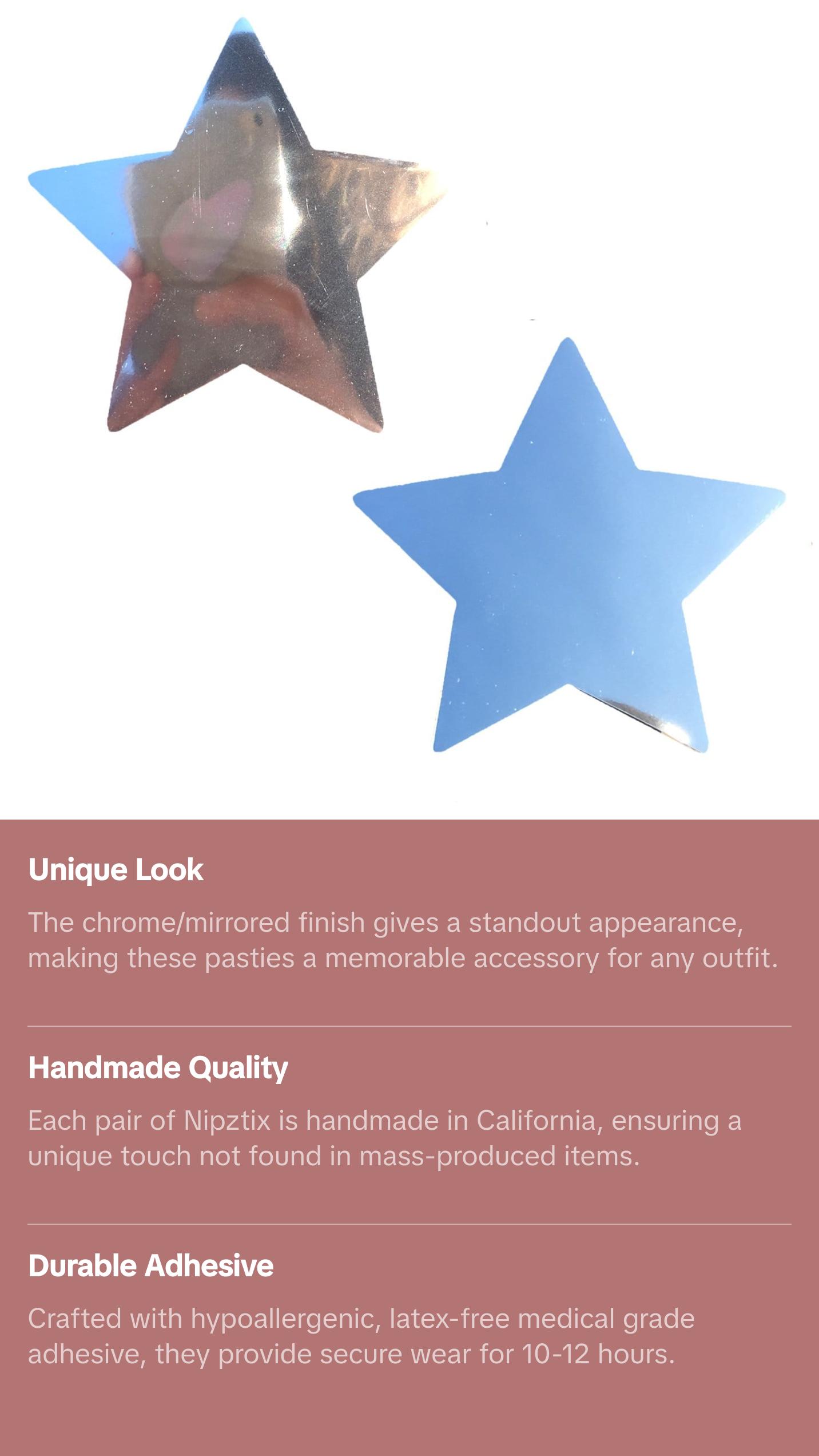 Terminator Mirrored Chrome Starry Nights Nipple Cover Pasties