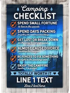 Funny Camping Checklist Personalized Camping Flag