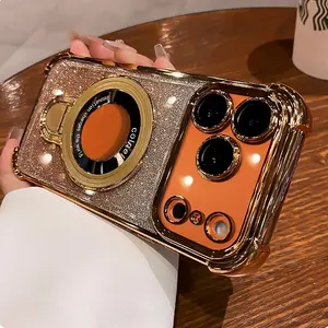 New Ultra-Shockproof Stand Phone Case, Smartphone, with Electroplated Laser Glitter, Suitable for Iphone 17/16/15/14/13/Plus/Pro/Pro Max 17Air With Stand And Supports Wireless Charging, Making It a Gift for Friends Or Partners
