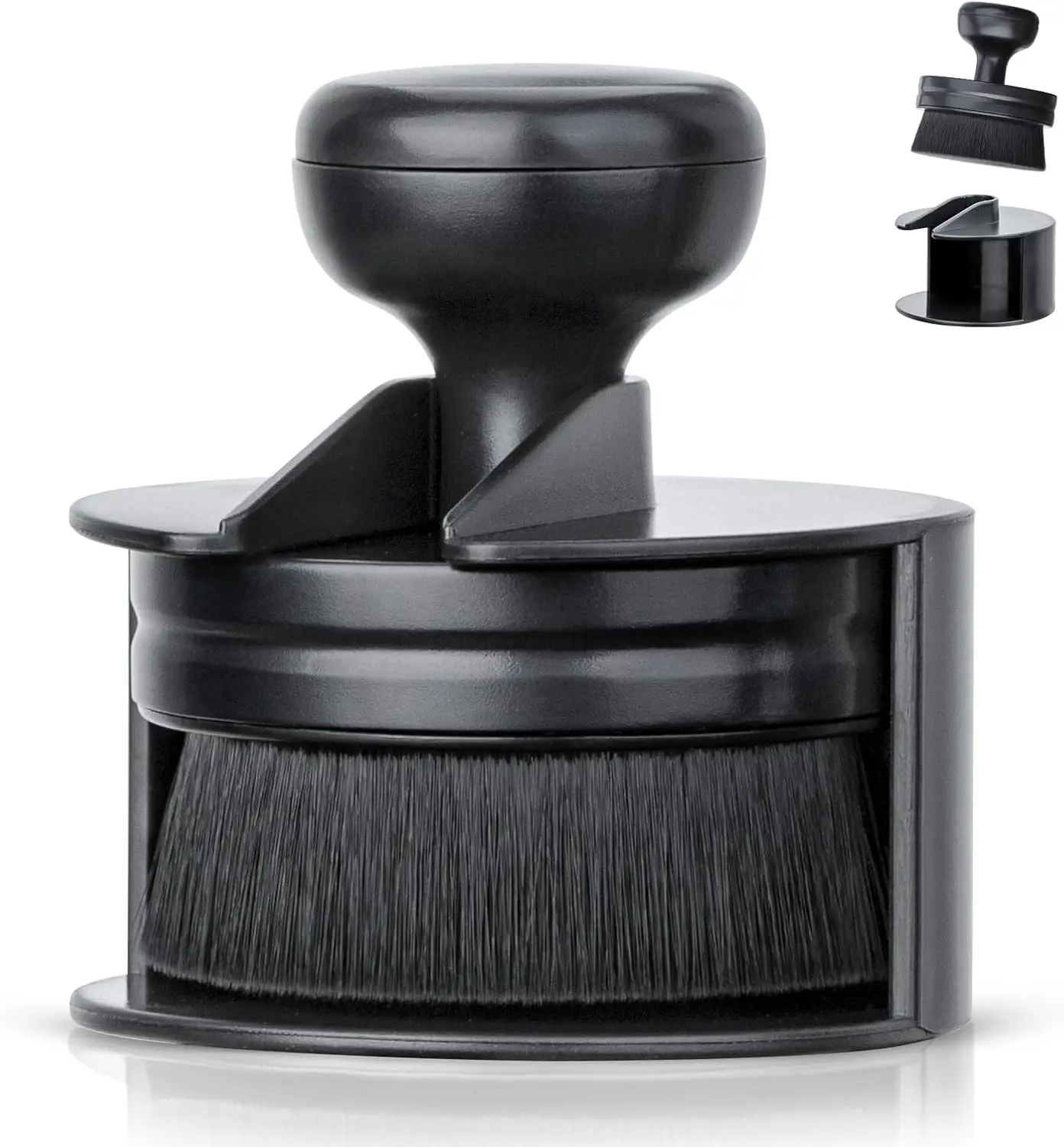 Car Tire Shine Applicator,Vegan Tire Shine Brush with Stand for Auto Detailing Cleaning Service (Black)