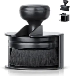 Car Tire Shine Applicator,Vegan Tire Shine Brush with Stand for Auto Detailing Cleaning Service (Black)