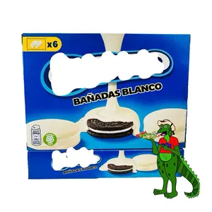 Cookie Bañadas Blanco - Two Cookies with Cream Inside Covered in White Chocolate Cream 6 pieces Snack