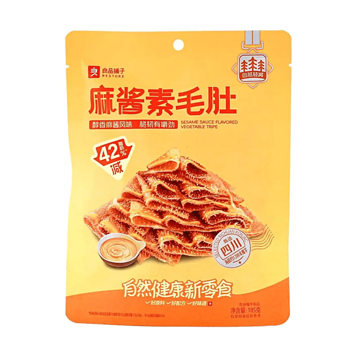 BESTORE Vegan Tripe Snack Spicy Mala Flavor - 105g Pack