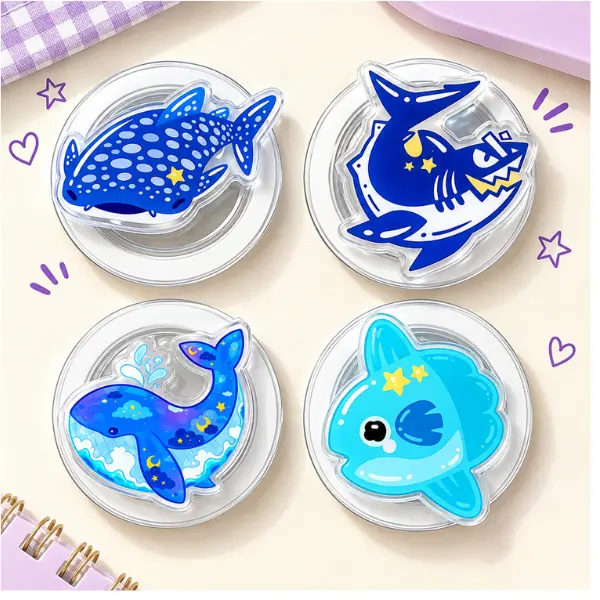 Celestial Ocean MagSafe Phone Grip Collection, Cute Whale, Shark & Sunfish PopSocket, Cosmic Sea Life Aesthetic Accessory