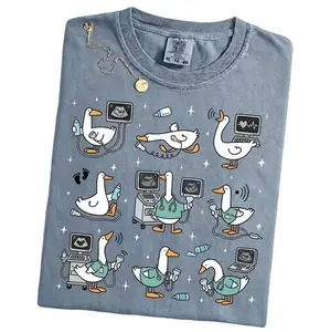 Women's Silly Goose Sonography Tech T-Shirt - Casual Adult Round Neck Top, Ultrasound Gift for RDMS, OBGYN Professionals