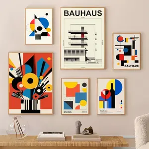 B-Bauhaus style Painting Calligraphy Gallery-Quality Canvas Wall Art Poster | Waterproof & Fade-Resistant | Minimalist Unframed Design | Living Room, Bedroom & Office Decor | Multiple Sizes | Holiday gifts
