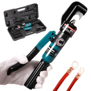 AMZCNC Point Press Hydraulic Crimping Tool Hydraulic Crimper for 8 AWG - 3/0 AWG Copper and Aluminum Cables,Dies-Less Crimping Tool