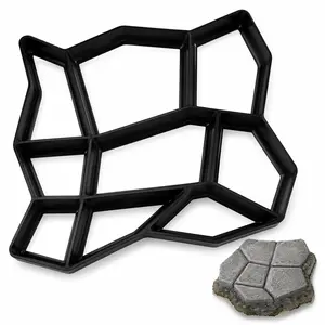 Reusable PP Plastic Concrete Path Maker Mold, 14in x 14in Irregular Shape DIY Tool for Outdoor Stepping Stones, Patio Walkways, Ideal for DIY Enthusiasts (Home Improvement & Garden Supplies)