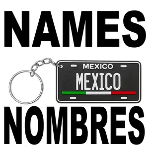 NOMBRES Llavero de Plastico de Mexico Estilo Mini Placa 3D Personalizado | Custom Names Keychain Mexican Mini License Plate Design | Llaveros Personalizados de Plastico PLA Plastic Keychains