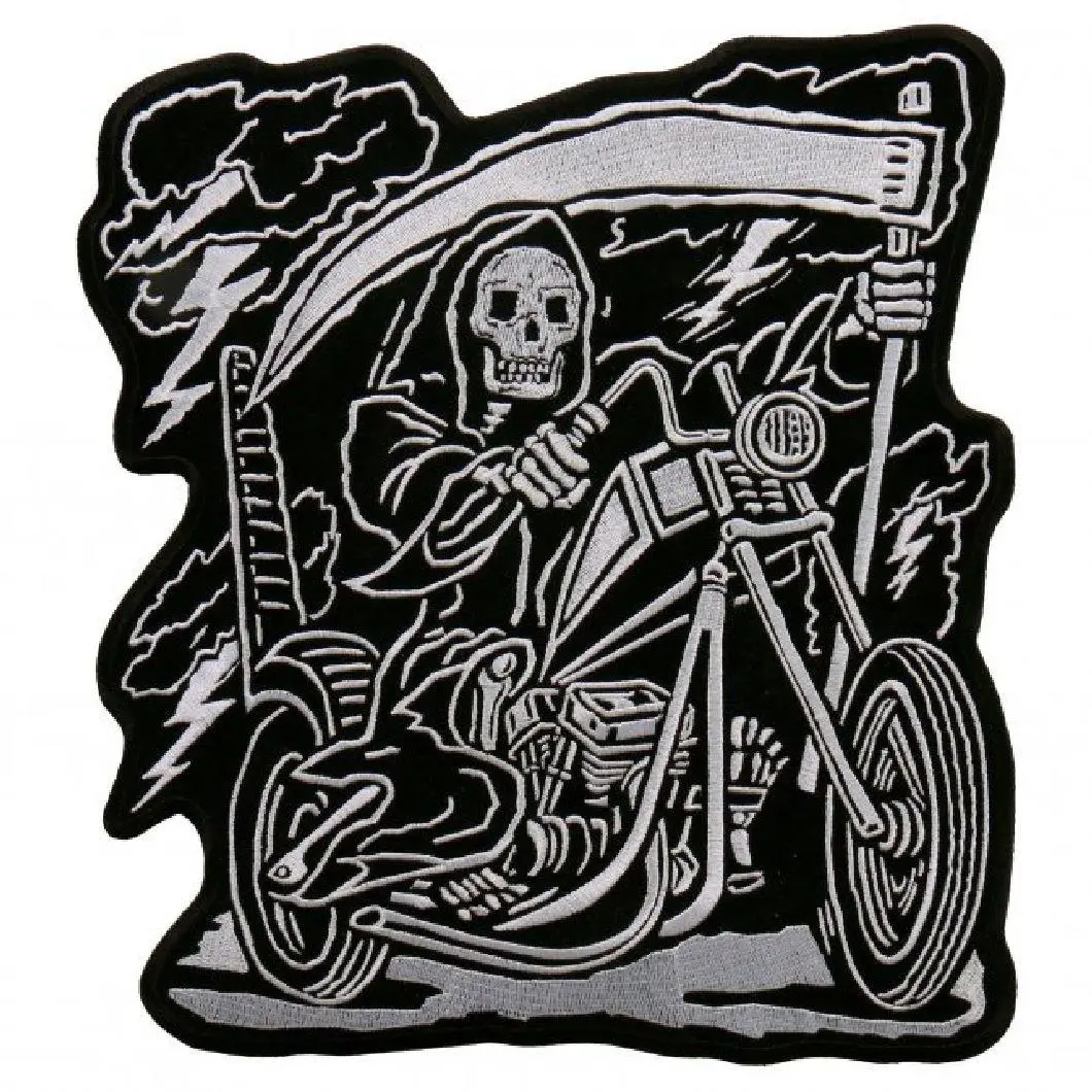 Reaper Rider Embroidered Iron on Sew on 4.0 Inch MC Biker Patch