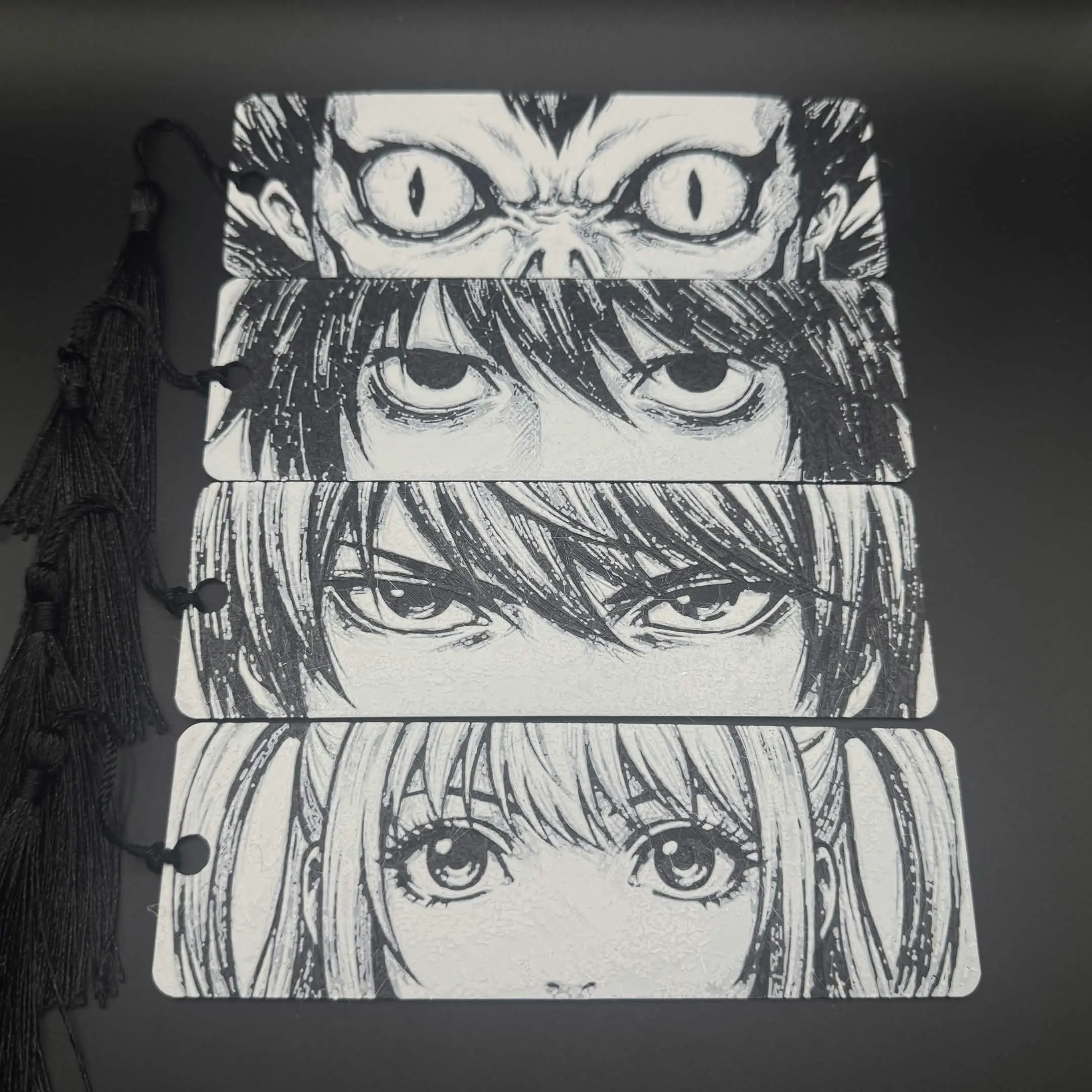 Death Note 3D Printed Bookmark With Tassels - L, Light, Ryuk, Misa - Choose Your Design