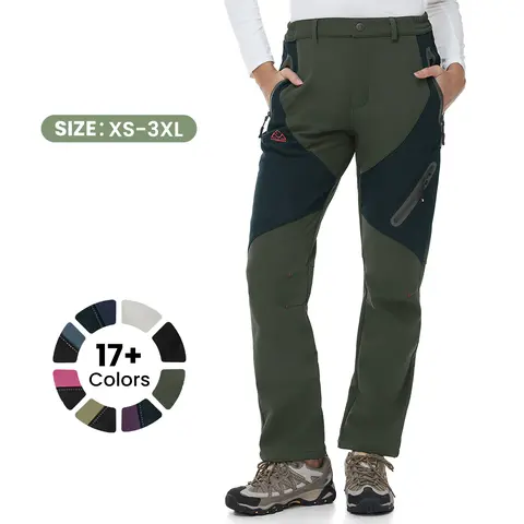 YSENTO Womens Fleece Lined Snow Work Pants Waterproof Trousers Thermal  Ladies Winter Outdoor Windproof Warm Softshell Hiking Fishing Ski Pants
