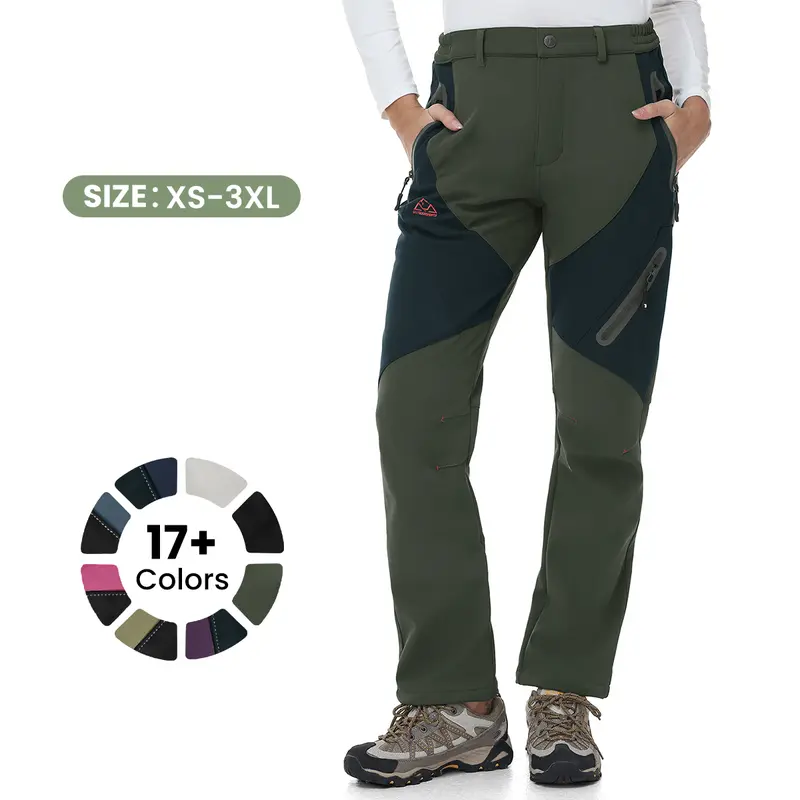 YSENTO Womens Fleece Lined Snow Work Pants Waterproof Trousers Thermal  Ladies Winter Outdoor Windproof Warm Softshell Hiking Fishing Ski Pants
