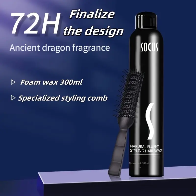 300ml Hair Styling Wax (includes comb), Foam Hair Styling Mousse, suitable for moisturizing care for curly hair