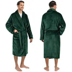 Men's Classic Fleece Robe Long Sleeve Breathable Men's Classic Fleece Robe Long Sleeve Breathable