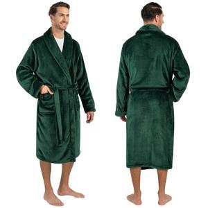 Men's Classic Fleece Robe Long Sleeve Breathable