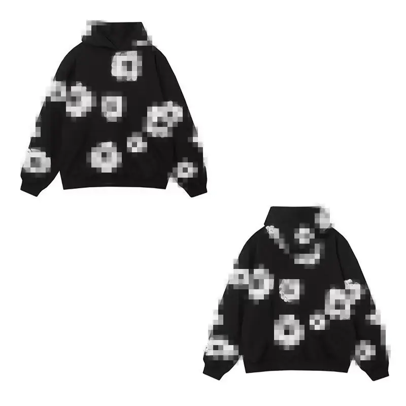 Black hoodie (white floral wreath)
