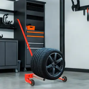 Heavy duty tire jack 330 pound tire lifting tool wheeled cart, suitable for 6.5 to 31.5 inch tires, adjustable roller car tire handling tool cart, studio/garage tire lifting platform