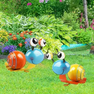 Metal crafts creative snail snail metal sculpture garden lawn decoration indoor decoration outdoor colorful decoration lovely insect sculpture courtyard decoration