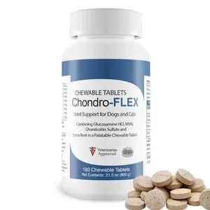 HealthyPets Chondro-Flex Joint Support Formula for Dogs and Cats - Glucosamine, Chondroitin, MSM, Ester-C - 180 Chewable Tablets