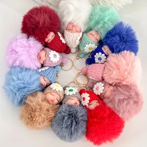 10-Piece Set of Plush Sleeping Doll Keychains Street Style Hat Doll Pendants - Ideal Gifts for Christmas Valentine's Day Halloween Mother's Day Cute Pink Fluffy Mannequin Head Keychains Luminous Mini Cartoon Dragon Figurines cute  desk  decor