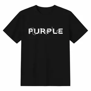 Unisex Men Women Minimalist Summer Daily Tee, Solid Purple White Soft Cotton Plain Basic Design, Skin Friendly Comfort Relax Fit, Street Hangout Vacation Campus Casual Short Sleeve Top