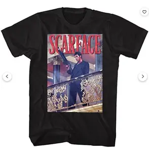 Scarface Railing Shot Black T-Shirt- SCARFACE Famous T-Shirt, I Bury