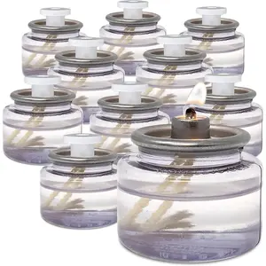 8 Hour Disposable Paraffin Tea Lights Liquid Candles - 12 Pack, Ideal for Emergency and Restaurant Use