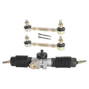 Go Kart Power Steering Gear Rack Shaft + Tie Rod Ball Joint + Connector Bar Steering Kit for DIY Racing Kart Karting ATV UTV Quad Bike 4 Wheelers Dune Buggy Drift Trike Golf Cart