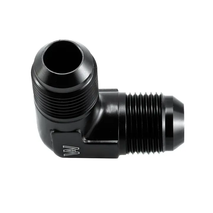Alloyworks 10AN Male Flare To -10 AN Male 90 Degree Fitting Union Black Aluminum Quick Connector