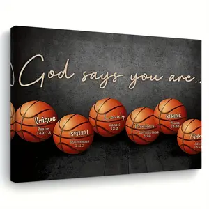 1pc Wooden Framed Canvas Painting, Inspiring the art of basketball, Wall Art Prints for Living Room & Bedroom & Kitchen, Home, Office Decor, Festival Gift for Her Him, 11.8inch*15.7inch, Perfect for Room Decor