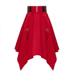 Victorian Vintage High-Waist Elastic Punk Gothic A-Line Skirt for Women