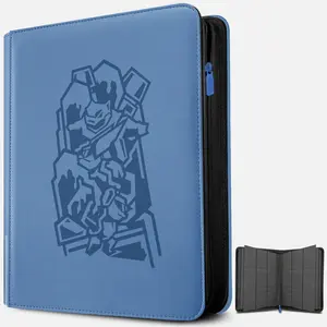 Ravaver 9-Pocket Raw Card Binder Holds 360 Cards with Customizable Label Slot and Side-Loading Sleeves & Zipper, Specifically Designed for bare Cards，Premium Luxury Design Durable Album for Football & Sports Card Collectors
