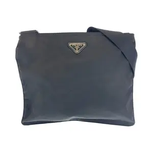 Pre-owned PRADA Nylon Shoulder Bags Tessuto Triangle Logo Plate Shoulder Bag