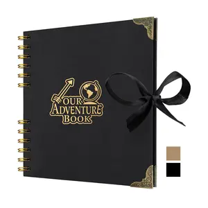 Our adventure book 8.15x8.15 inch DIY corner protection scrapbook album, 50 page  kraft paper scrapbook, travel photo album collection, weddings, anniversaries, family gatherings, birthdays, Halloween, Christmas, New Year's ideal gifts