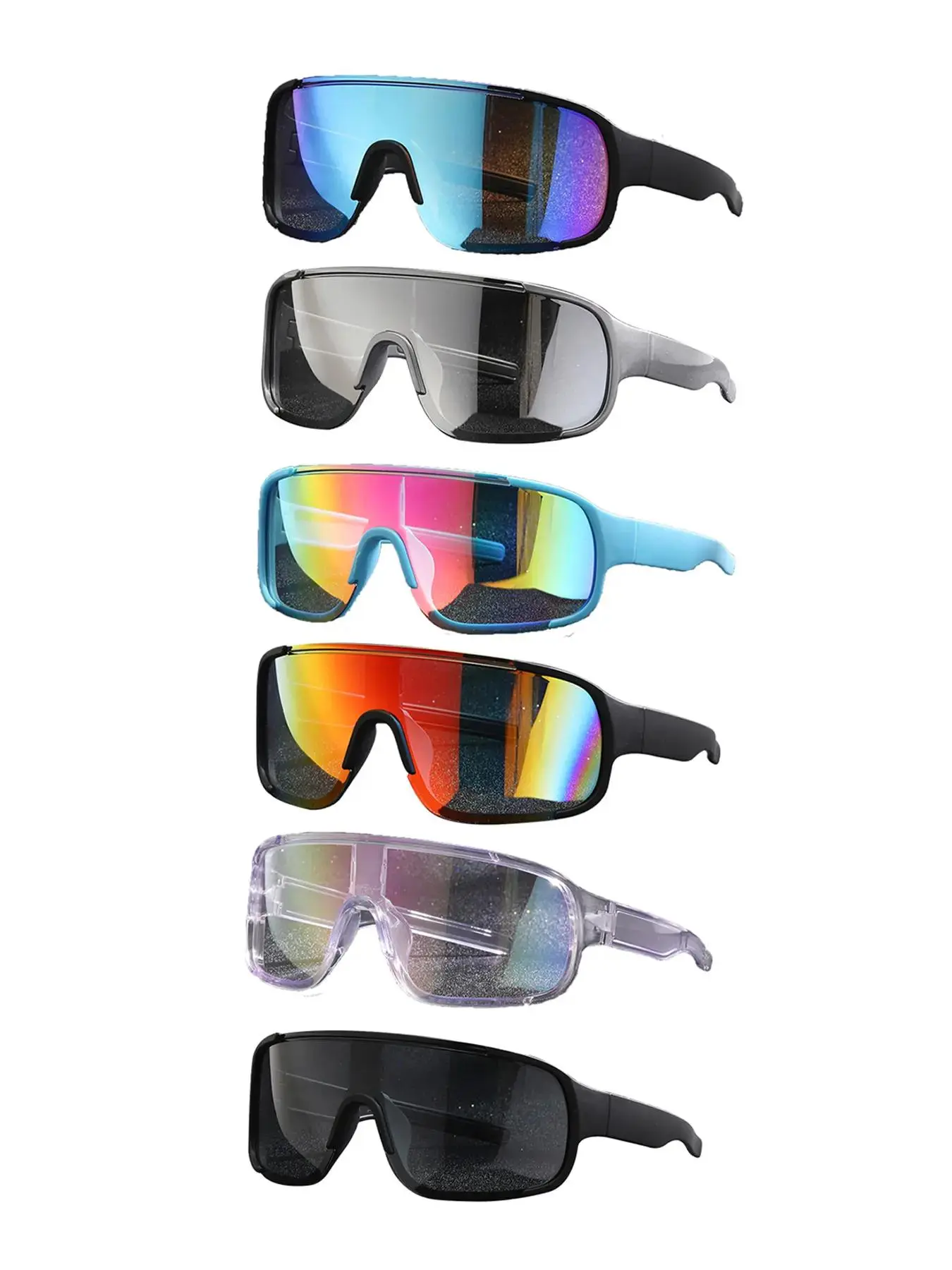 Unisex Street Trend Flat Top Shield Glasses, Trendy Casual Tinted Lens Glasses for Everyday Use, Fashion Accessories for Outdoor Activities