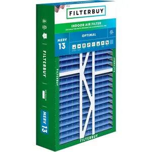 Filterbuy 16x25x5 Air Filter (1-Pack), Pleated MERV 13 Optimal Defense HVAC AC Furnace Filters for Amana, Coleman, Goodman, Maytag, York, and More