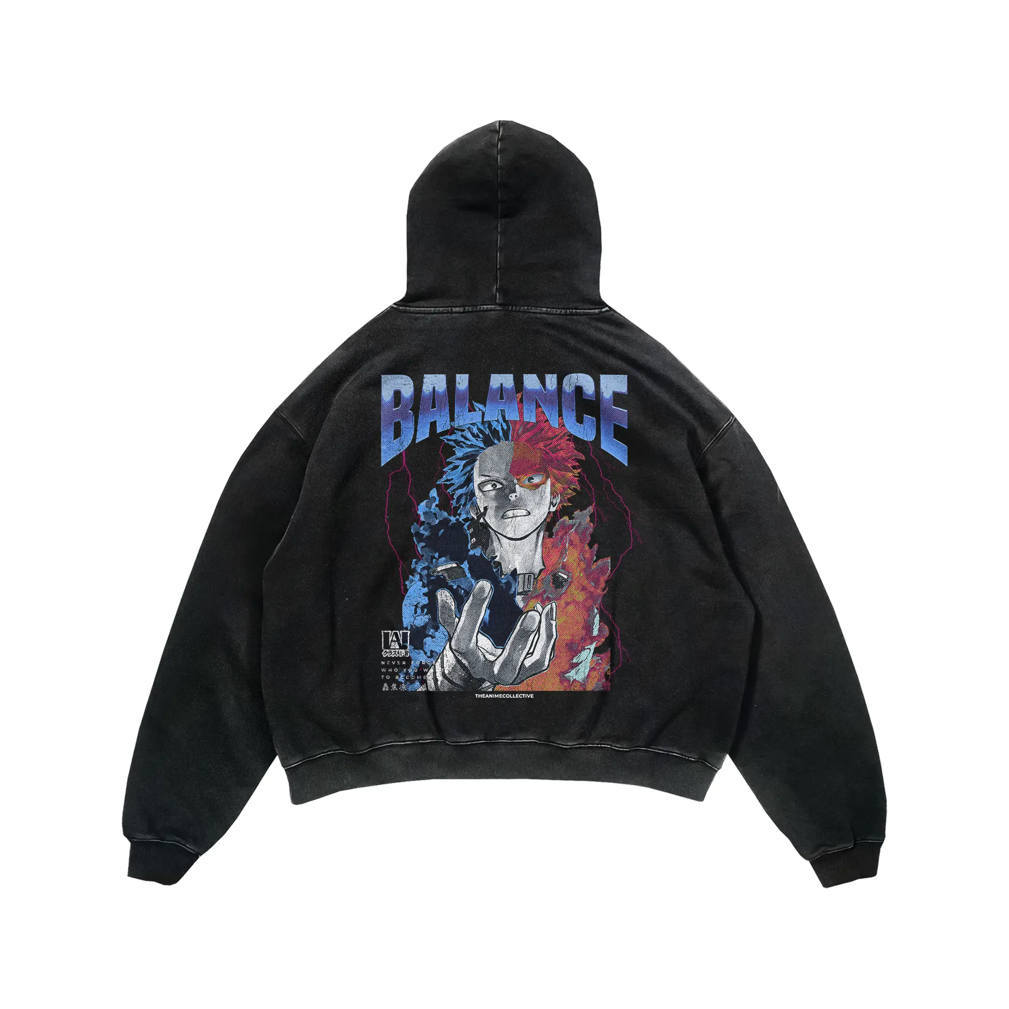 Todoroki Vintage Hoodie | My Hero Academia Anime Hoodie Streetwear Oversized Fit Graphic Edition, Gift For Fan Anime