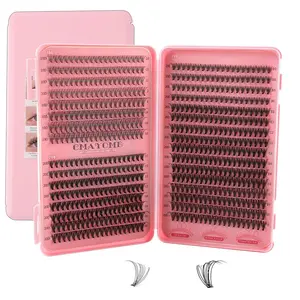 Natural Look Self-Adhesive Cosmetic Eyelashes Set, Eyelash Extensions, Portable Curled False Lashes Cluster, Dense Electric Eye Effect, Christmas Gift Box Included, DIY Eyelash Extensions