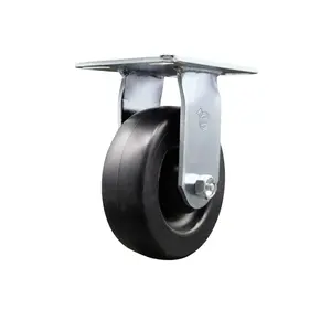 Service Caster SCC-35R620-POR Heavy Duty Large Top Plate Polyolefin Swivel Caster with 6 x 2 in. Black Wheel - 700 lbs Capacity per Caster
