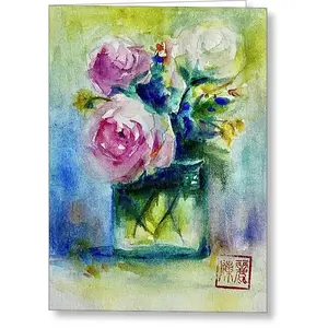 Flowers in the vsase A3 - Greeting Card