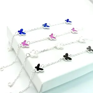 Butterfly Bracelet In Real Silver 925 7''1/2