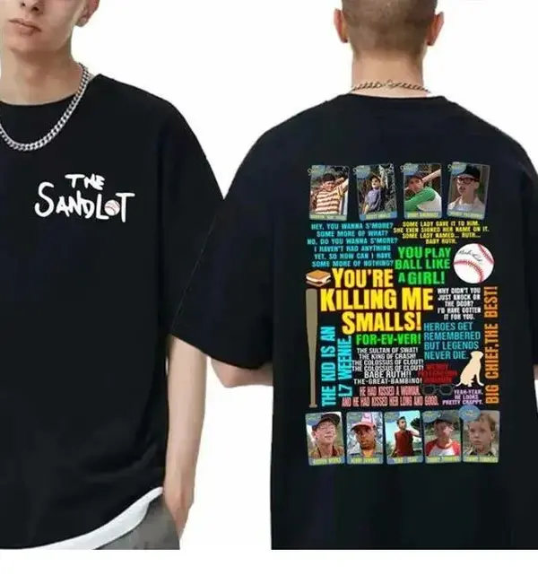 Sandlot FOREVER Baseball 2 sides Shirt, Legends of the Sandlot Tee, Classic Sandlot Memories Gift,Fan Gift Men Women Clothing Crewneck Cotton, Casual Short Sleeve T-Shirt for Men and Women - Soft Cotton Comfortable Everyday Wear