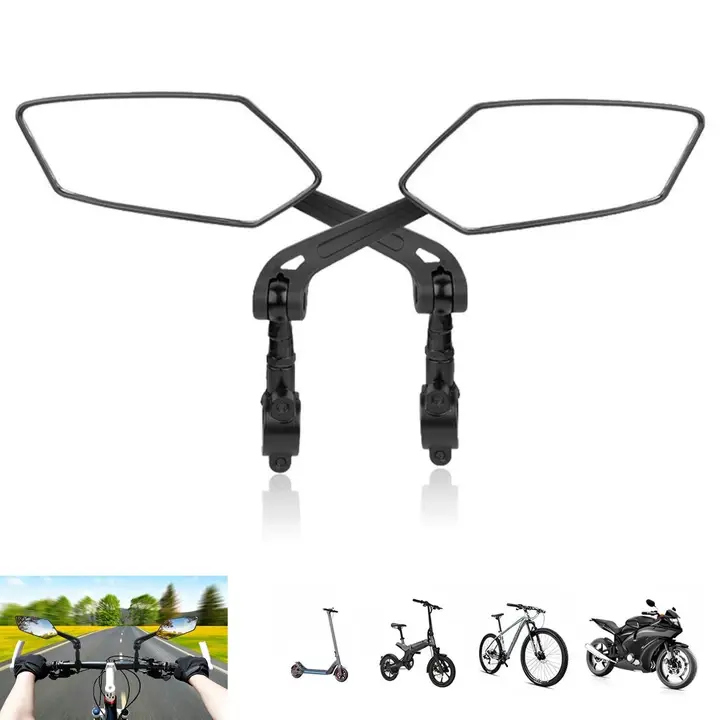 1 Pair of Bike Mirrors, Mountain Bike Rearview Mirror,  E-Bike Handlebar Mirrors, 360° Rotatable & Adjustable Cycling Rear View Mirror Suitable for Mountain Bikes, City Road Bikes, E-Bikes, Motorbikes, Cycling Accessories