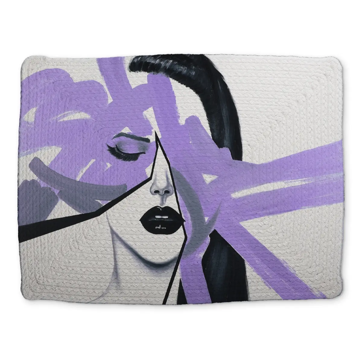 360 stand Rectangular Polyester Abstract Purple Placemat, 14x18 in, Aesthetic Modern Kitchenware Tableware, Coasters Home Decor for Women - CBPM1418ZVI48L, Rectangle, 14 X 18 In, Print, Decorative Protective Placemats & Coasters, Abstract Purple Woman Por