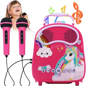 Karaoke Machine for Kids Children Wireless Karaoke Speaker with 2 Microphones For Toddler Singing Toys Christmas Gifts for Girls 4, 5, 6, 7, 8, 9, 10 +Year Old