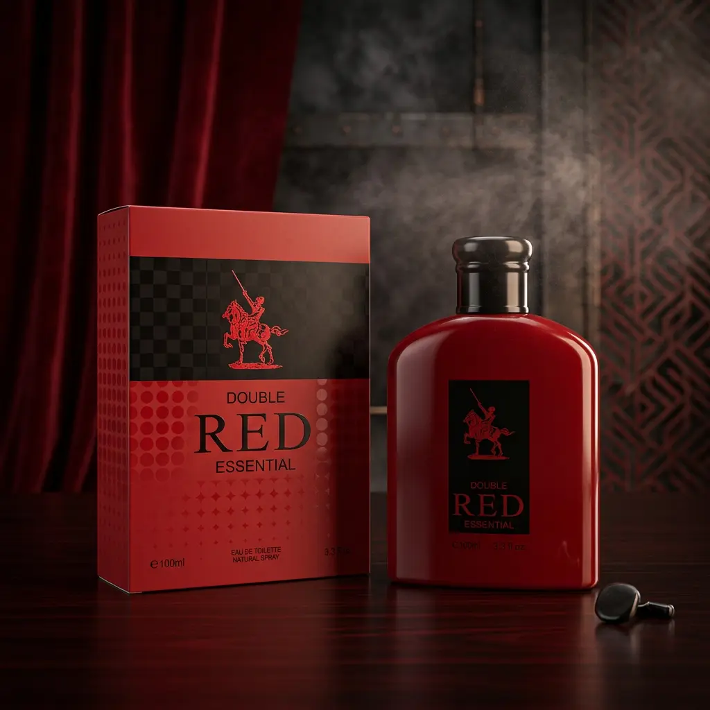 Double Red Essential Eau de Toilette Natural Spray for Men – 100ml / 3.3 fl. oz. | Bold Red Men's Cologne